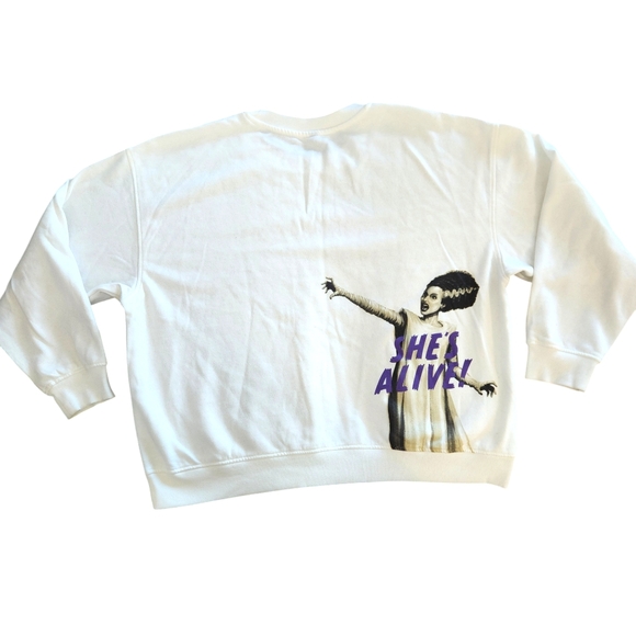 Universal Studios Monsters Pullover Sweater The Bride of Frankenstein Shes Alive - Picture 4 of 10
